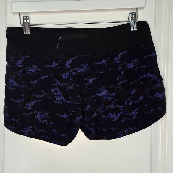 Lululemon Speed Short 2.5" - 6 Mini Hounds Camo Emperor Blue Black / Black - Picture 4 of 6
